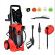 3000 PSI Electric High Pressure Washer with 5 Nozzles and Hose Reel,Red