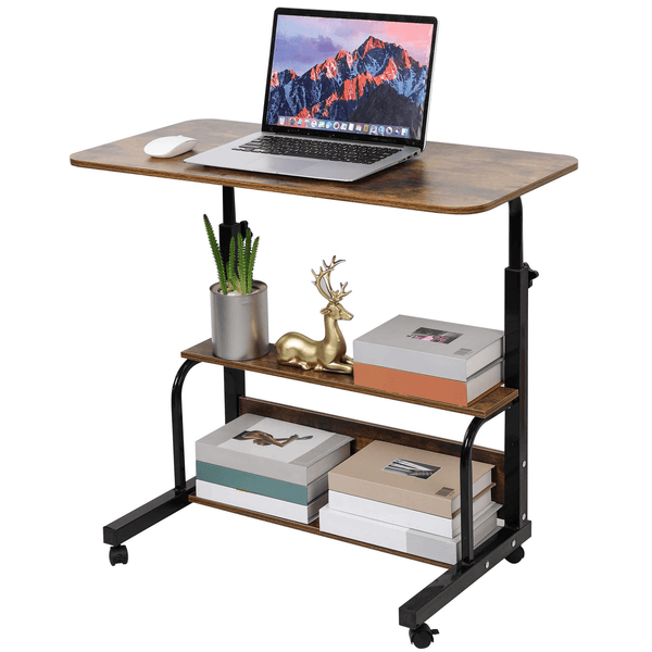 Harigal Adjustable Desk Height Mobile Computer Desk-Laptop Table for Home Office Furniture