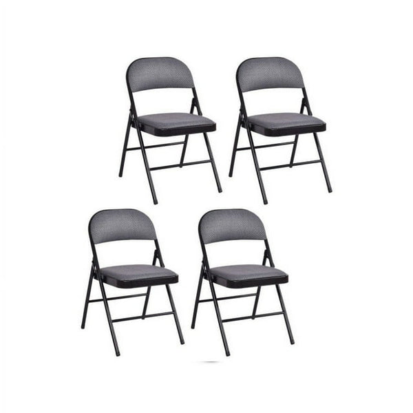 Harigal Folding Chair Set with Upholstered Seat and Fabric Covered Backrest