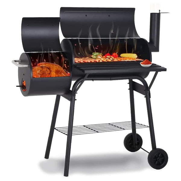 Harigal Outdoor BBQ Charcoal Grill with Offset Smoker